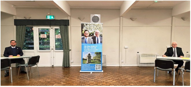 Cllr Ben Taylor and Cllr Mike Shirley in the hall