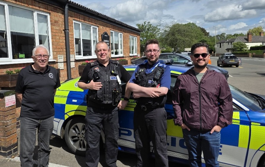 Cllr Mike Shirley and Cllr Ben Taylor with local police