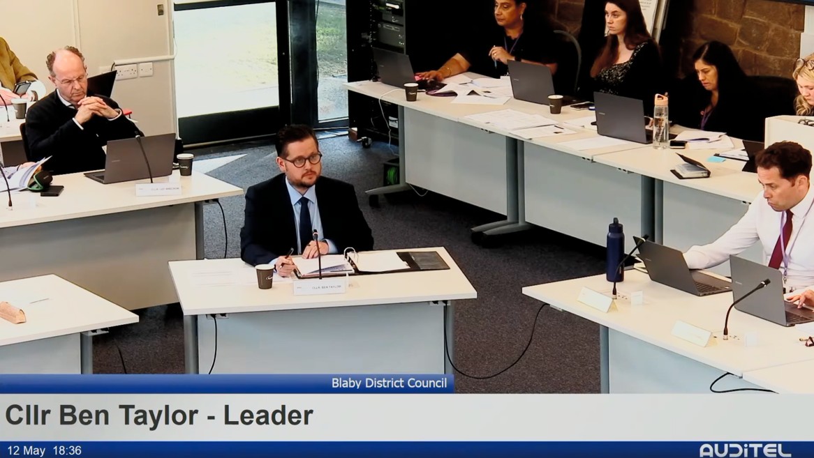 Cllr Ben Taylor, Council Leader in the Council Chamber