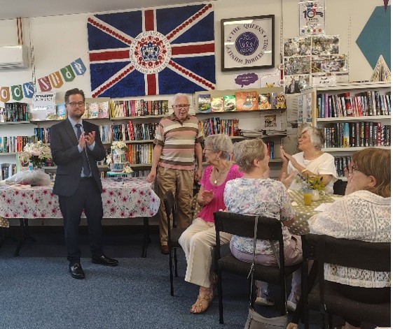 Cllr Mike Shirley and Cllr Ben Taylor at the Library