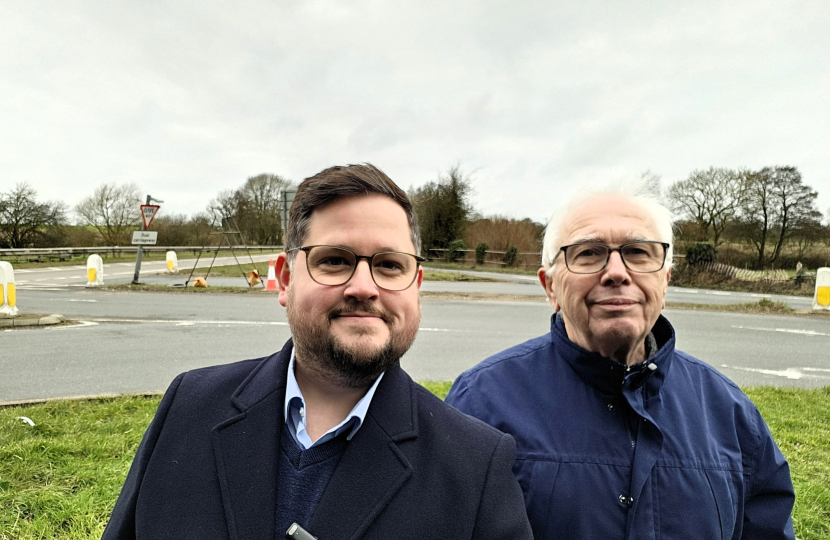 Cllr Ben Taylor and Cllr Mike Shirley at High Cross