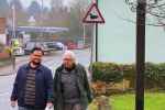 Cllr Ben Taylor and Cllr Mike Shirley in Sharnford