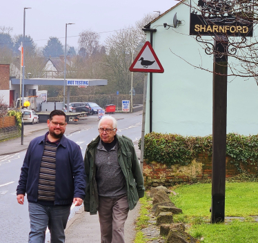 Cllr Ben Taylor and Cllr Mike Shirley in Sharnford