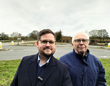 Cllr Ben Taylor and Cllr Mike Shirley at High Cross